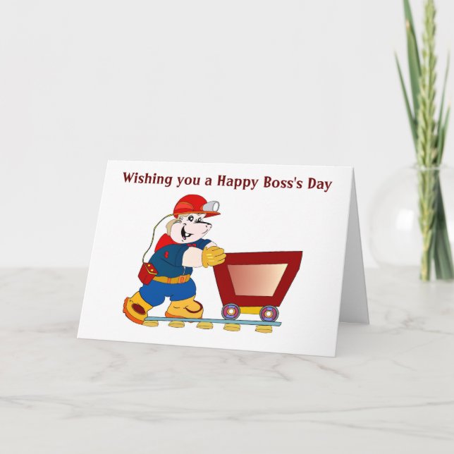 Happy Boss's Day mit Kohlebergwerk Karte (Vorderseite)