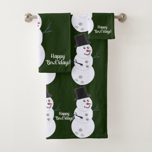 Happy Bowlidays Bowling Liebe Weihnachten Badhandtuch Set (Insitu)
