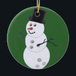 Happy Bowlidays Snowman Keramik Ornament<br><div class="desc">Der glückliche Bowlidays Snowman ist einfach zu kühn niedlich und wird von allen Bowlern geliebt. Dieses Design wird ein Hit in der Bowling-Gasse.</div>