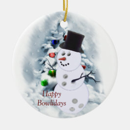 Happy Bowlidays Snowman Keramikornament
