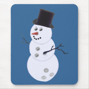 Happy Bowlidays Snowman Mousepad