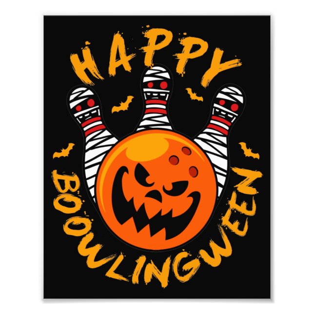 Happy Bowlingween Halloween Bowling Fotodruck (Vorne)