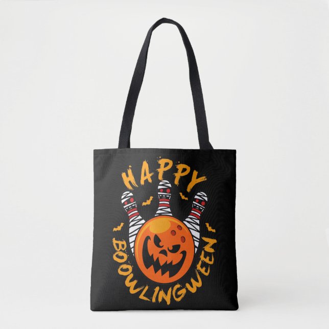 Happy Bowlingween Halloween Bowling Tasche (Vorderseite)