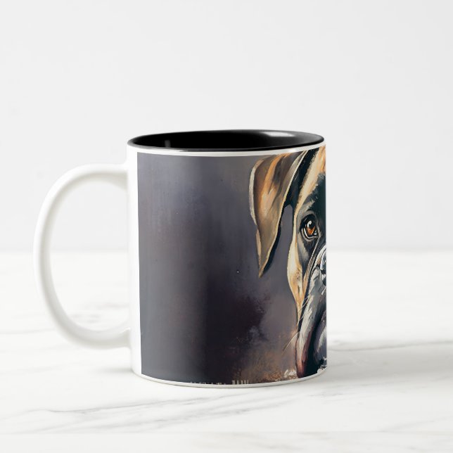 Happy Boxer Dog Zweifarbige Tasse (Links)