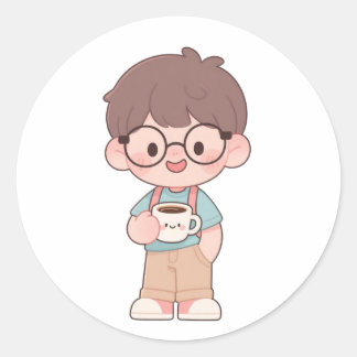 👦 Happy Boy Runder Aufkleber