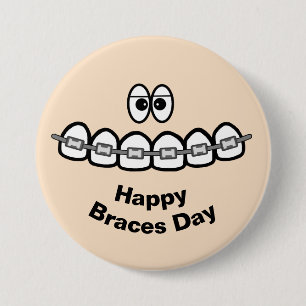 Happy Braces Day Button oder Name Tags des Kiefero