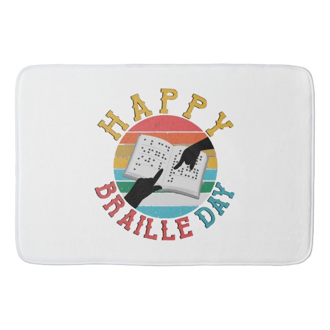 Happy Braille Day Badematte (Vorderseite)