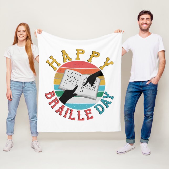 Happy Braille Day Fleecedecke (Beispiel)