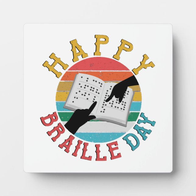 Happy Braille Day Fotoplatte (Vorderseite)