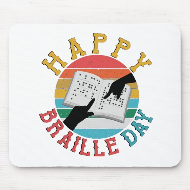 Happy Braille Day Mousepad (Vorne)