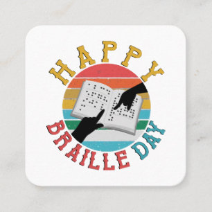 Happy Braille Day Quadratische Visitenkarte