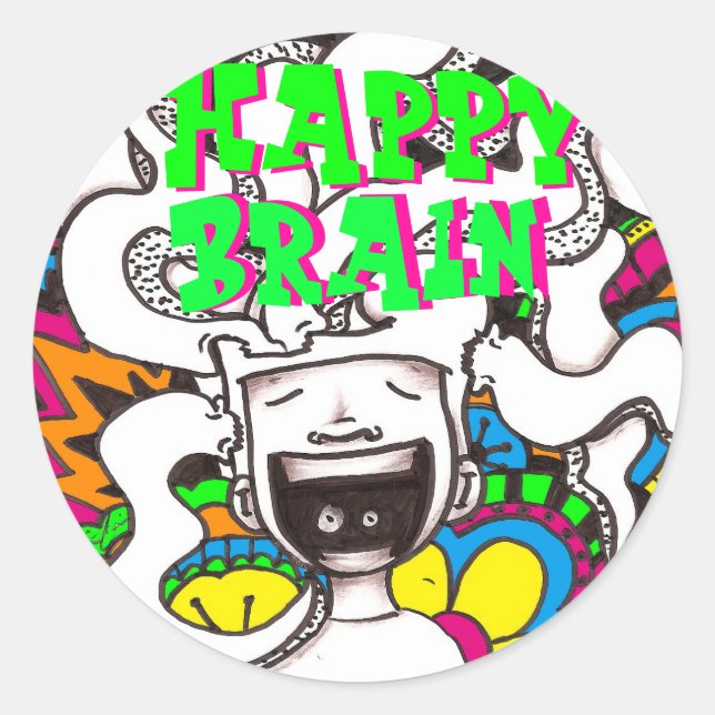 Happy Brain #7 Sticker (Vorderseite)