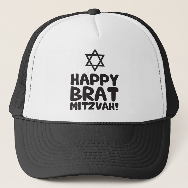 Happy Brat Mitzvah (Bar / Bat Mitzvah) Truckerkappe (Vorderseite)