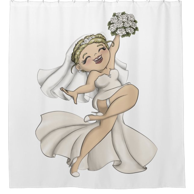 Happy Bride 02 Duschvorhang (Vorderseite)