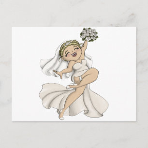 Happy Bride 02 Einladungspostkarte