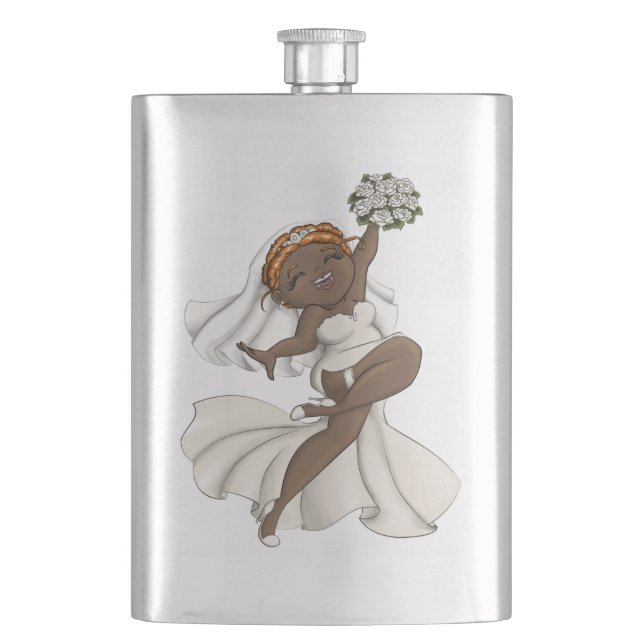 Happy Bride 03 Flachmann (Vorderseite)