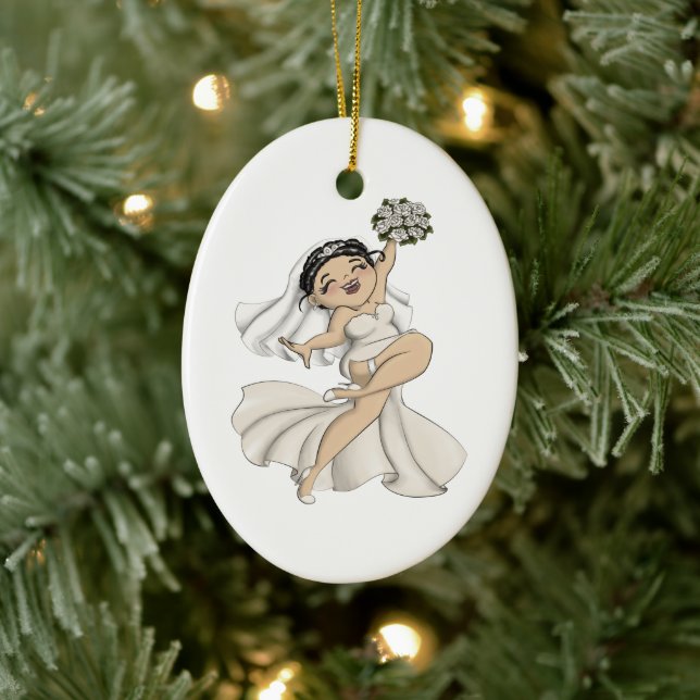 Happy Bride 11 Keramik Ornament (Baum)