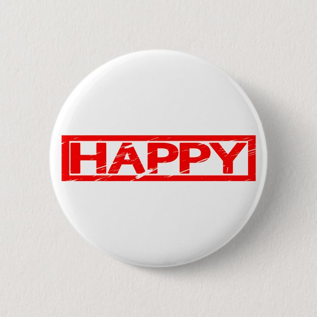 Happy Briefmarke Button (Vorderseite)