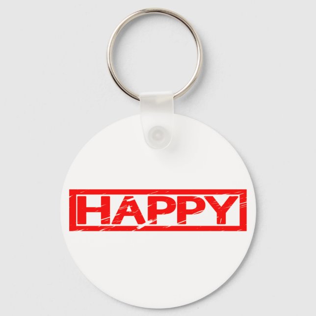 Happy Briefmarke Schlüsselanhänger (Vorderseite)