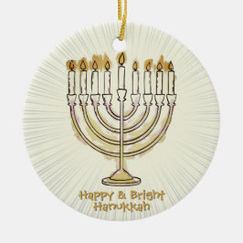 Happy & Bright Hanukkah Lovely Keramik Ornament