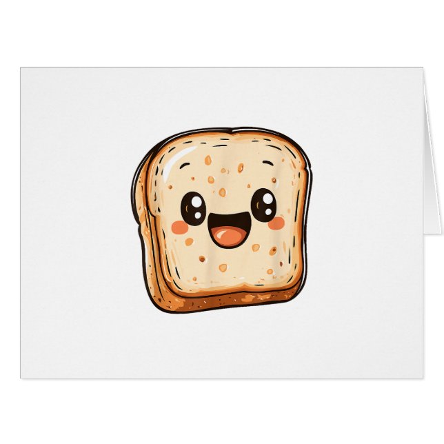 Happy Broad Slice Cartoon lächelnd Toast (Vorderseite (Horizontal))