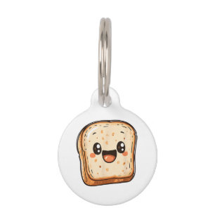 Happy Broad Slice Cartoon lächelnd Toast Haustiermarke