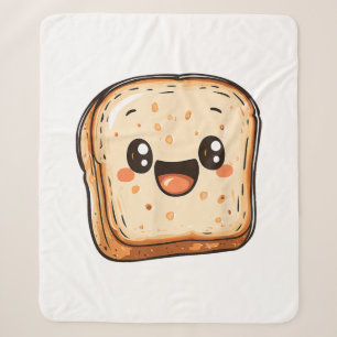 Happy Broad Slice Cartoon lächelnd Toast Sherpadecke