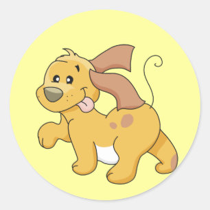 Happy Brown Dog Tshirts und Geschenke Runder Aufkleber