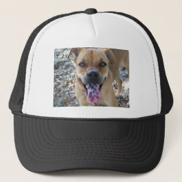 Happy Brown Hund mit gepunkteter Zunge Truckerkappe