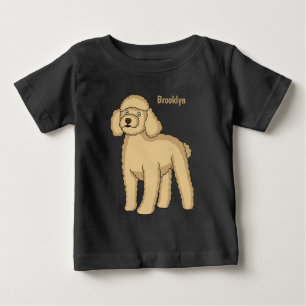 Happy Brown Poodle Cartoon Illustration Baby T-shirt