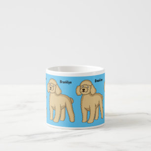 Happy Brown Poodle Cartoon Illustration Espressotasse