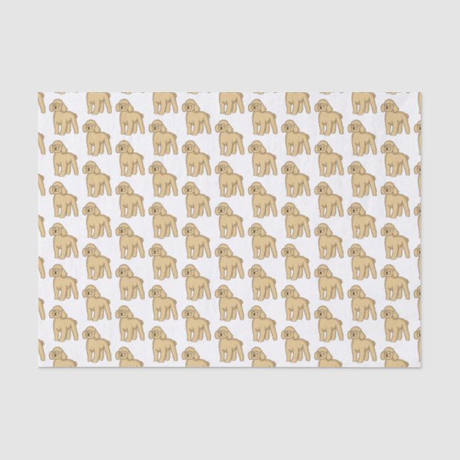 Happy Brown Poodle Cartoon Illustration Seidenpapier (Vorderseite)