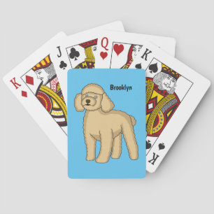 Happy Brown Poodle Cartoon Illustration Spielkarten