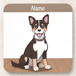Happy Brown Puppy Dog Getränkeuntersetzer