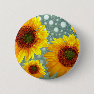 Happy Bubbly Sunblumen Button