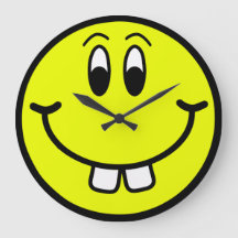 Happy Buck Tooth Smiling Face Wall Clock