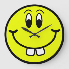 Happy Buck Tooth Smiling Face Wall Clock Große Wanduhr