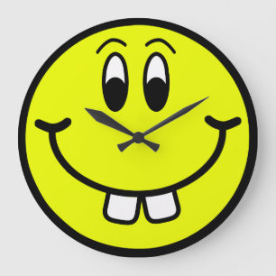 Happy Buck Tooth Smiling Face Wall Clock Große Wanduhr