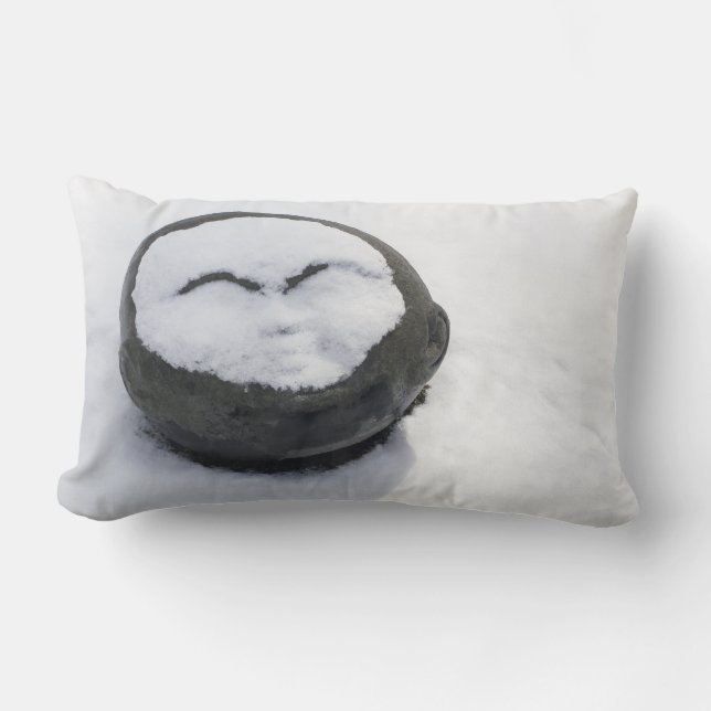 Happy Buddha mit schneegedämpft Lendenkissen (Vorderseite)