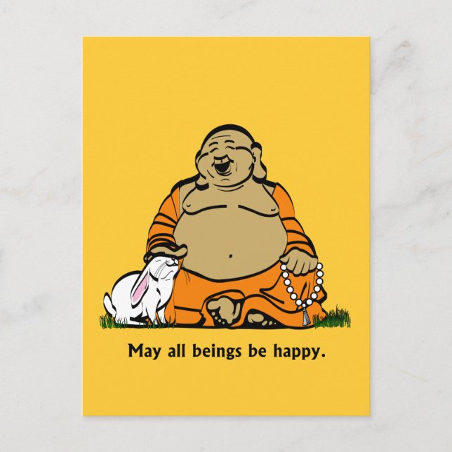 HAPPY BUDDHA POSTKARTE (Vorderseite)