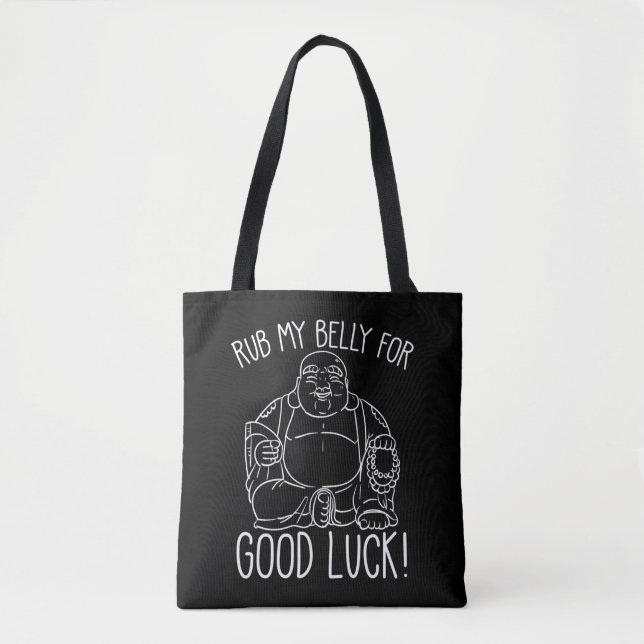 Happy Buddha Rub my Bly für viel Glück Buddhist Tasche (Vorderseite)