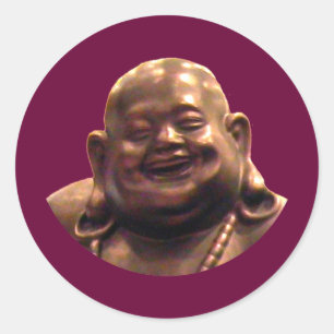 Happy Buddha Shanghai 2002 Circle The MUSEUM Zazzl Runder Aufkleber
