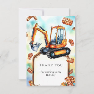 Happy Builder Construction Geburtstag Dankeskarte