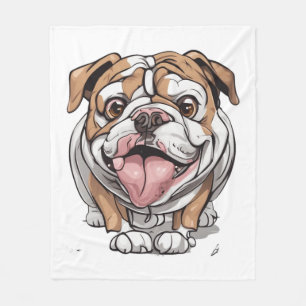Happy Bulldog Fleecedecke