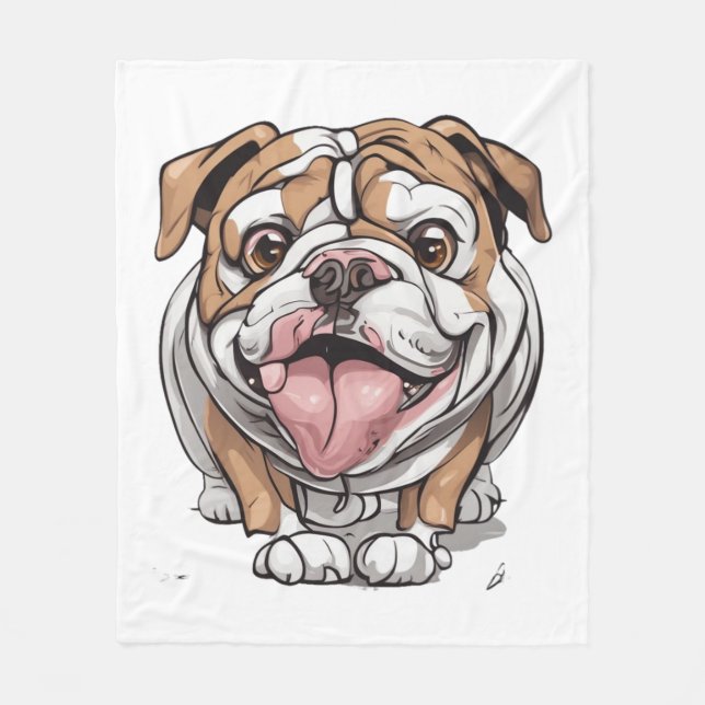 Happy Bulldog Fleecedecke (Vorderseite)
