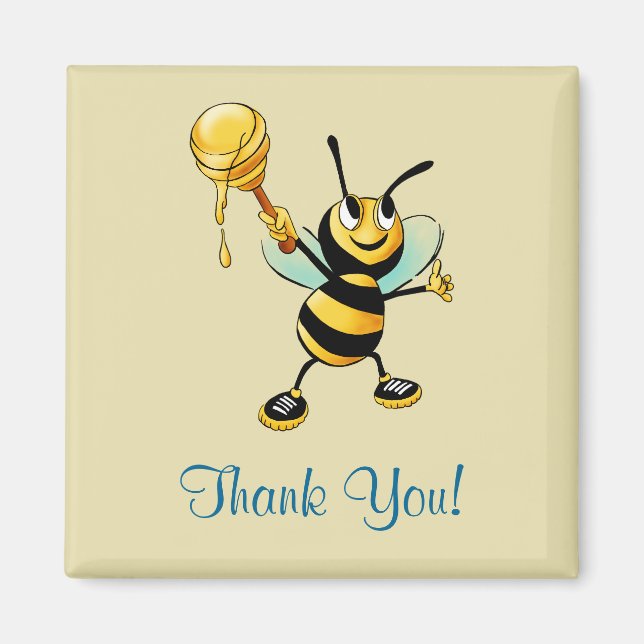 Happy Bumble Bee mit einem Schott Honey Vielen Dan Magnet (Vorne)