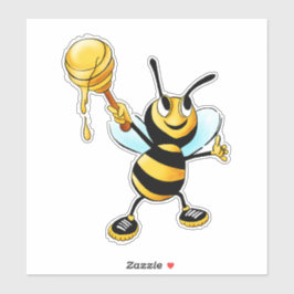 Happy Bumble Bee mit einem Scoop of Honey Aufkleber