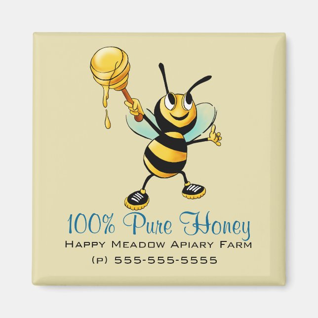 Happy Bumble Bee mit einem Scoop of Honey Magnet (Vorne)