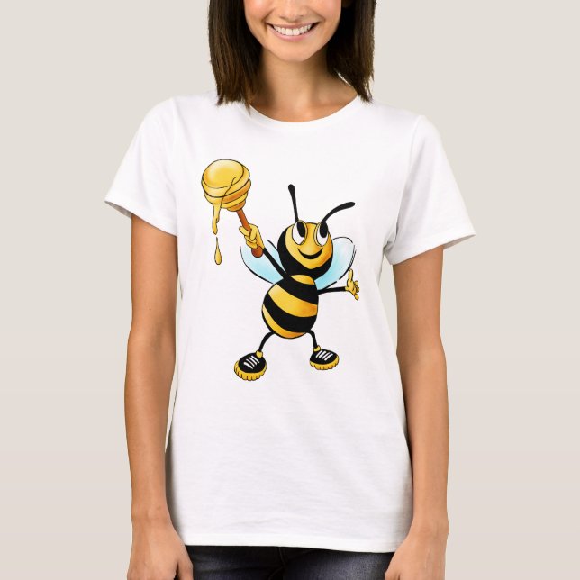 Happy Bumble Bee mit einem Scoop of Honey T-Shirt (Vorderseite)