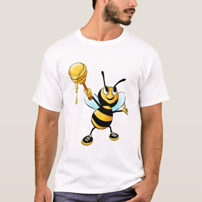 Happy Bumble Bee mit einem Scoop of Honey T-Shirt (Vorderseite)